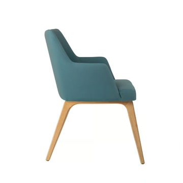AMA PO01 - Leather chair with armrests and beeach base by New Life - view 3